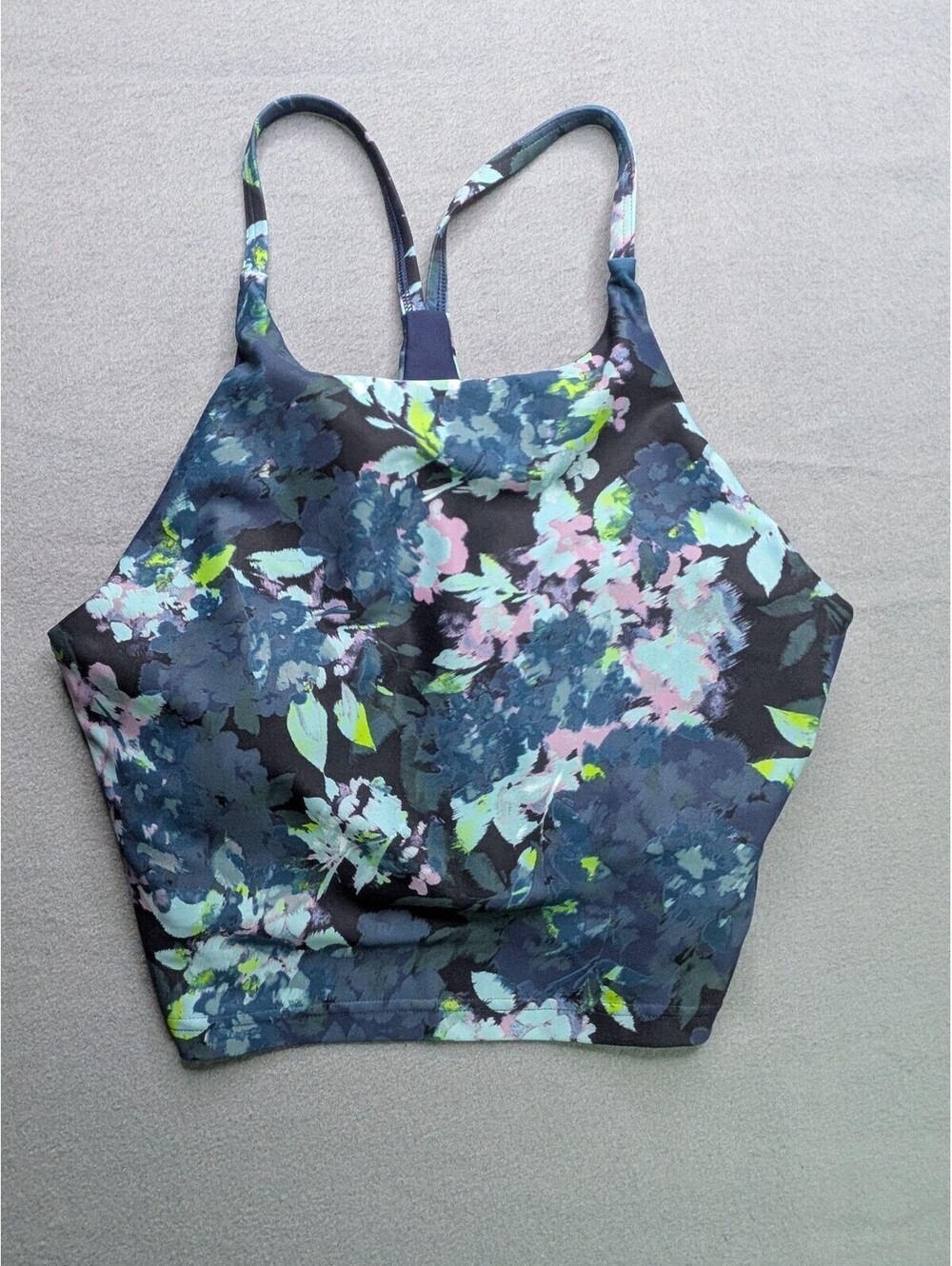 Old Navy Active Sports Bra Womens M Multicolor Floral Racerback Powersoft Yoga
